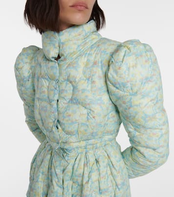 Abrigo de plumas flared floral | Susan Fang