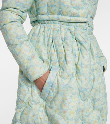 Abrigo de plumas flared floral | Susan Fang