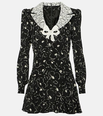 Robe en soie et dentelle à fleurs | Alessandra Rich