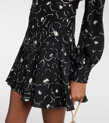 Robe en soie et dentelle à fleurs | Alessandra Rich