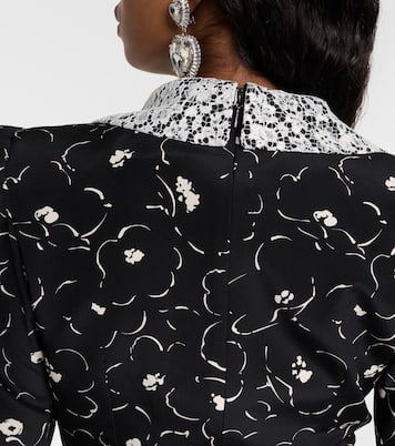 Robe en soie et dentelle à fleurs | Alessandra Rich