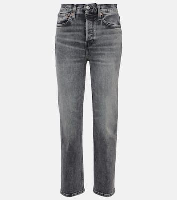 Jeans 70s Stove Pipe cropped de tiro alto | Re/Done