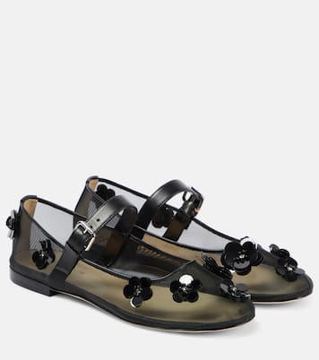 Ballerine in mesh con applicazioni floreali | Mach & Mach