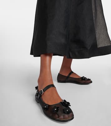 Ballerine in mesh con applicazioni floreali | Mach & Mach