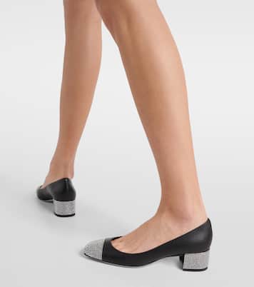 Verzierte Pumps Kristen aus Leder | Rene Caovilla