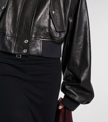Bomber cropped Kember in pelle  | Khaite