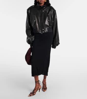 Bomber cropped Kember in pelle  | Khaite