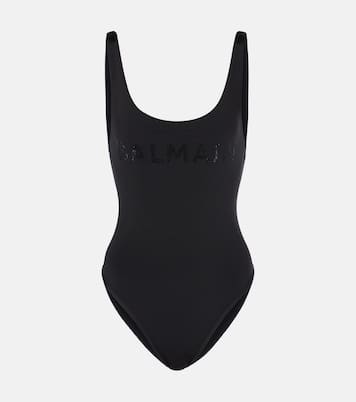 Logo embroidered swimsuit | Balmain