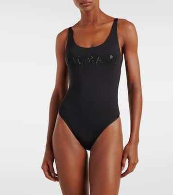 Logo embroidered swimsuit | Balmain
