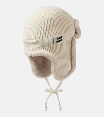 Shearling-trimmed wool and cashmere hat | Miu Miu