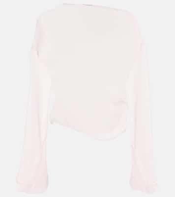 Asymmetric sheer draped blouse | JW Anderson