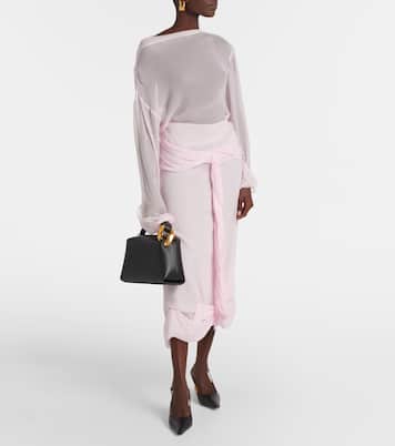Asymmetric sheer draped blouse | JW Anderson