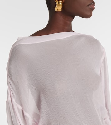 Asymmetric sheer draped blouse | JW Anderson