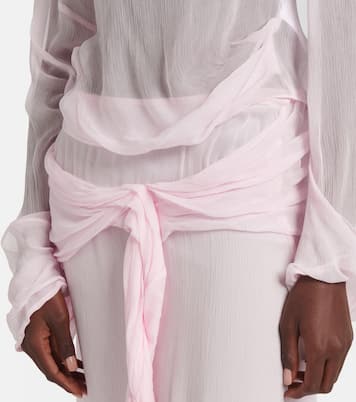 Asymmetric sheer draped blouse | JW Anderson