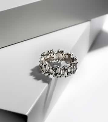 Bague Shimmer Audrey en or blanc 18 ct et diamants | Suzanne Kalan