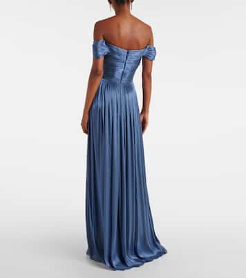 Ruched off-shoulder gown | Costarellos