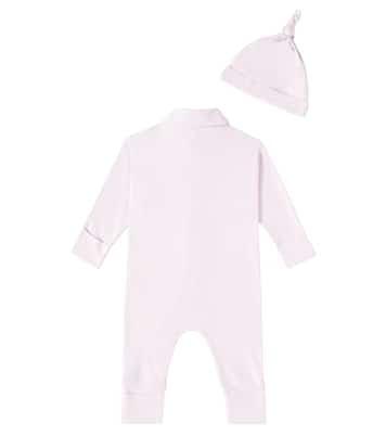 Baby cotton-blend bodysuit, bib, and beanie set | Burberry Kids