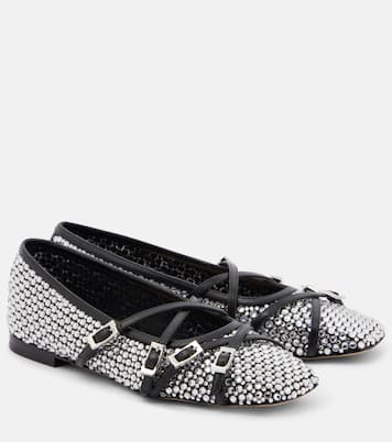 Ballerinas aus Mesh mit Kristallen | Mach & Mach