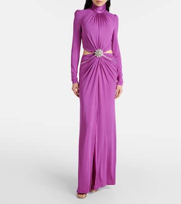Cutout crystal-embellished jersey gown | Rabanne