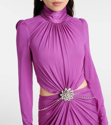 Cutout crystal-embellished jersey gown | Rabanne
