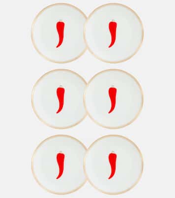 Chilli Pepper set of 6 bread plates | Bitossi