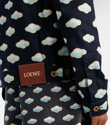 Giacca di jeans con shearling e stampa | Loewe