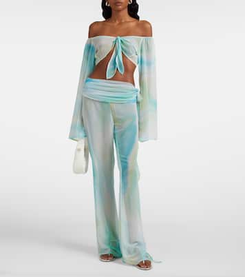 Pantaloni flared Shawn con volant | Bananhot