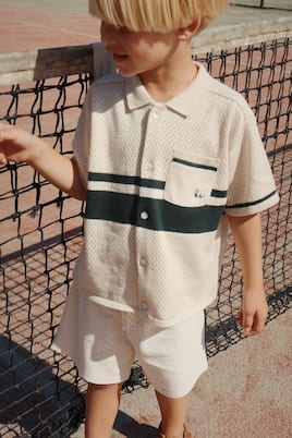 Shark open-knit cotton bowling shirt | Konges Sløjd