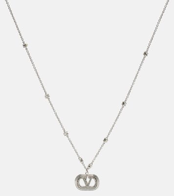 Ovalette VLogo embellished necklace | Valentino