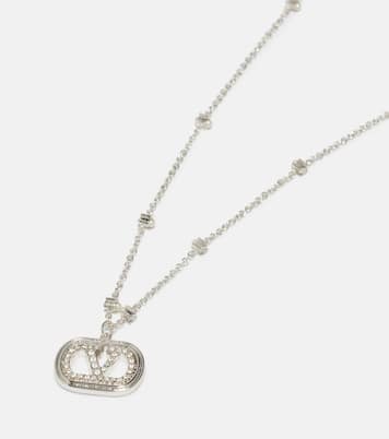 Ovalette VLogo embellished necklace | Valentino