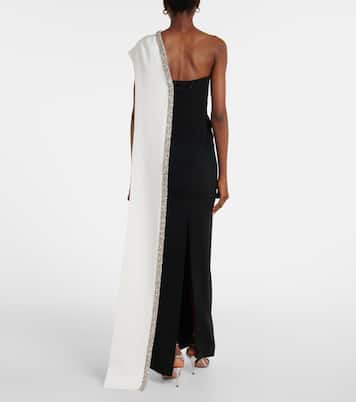 Abito lungo in crêpe di raso con cristalli | Roland Mouret