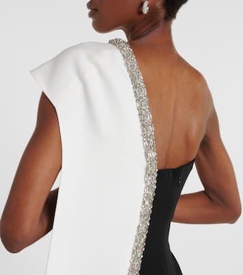 Abito lungo in crêpe di raso con cristalli | Roland Mouret
