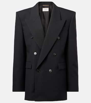 Blazer doppiopetto in canvas di lana | Saint Laurent