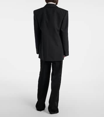 Blazer doppiopetto in canvas di lana | Saint Laurent