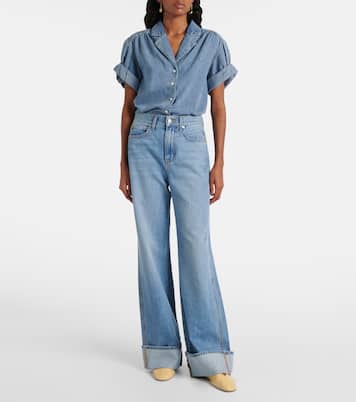 Jeans anchos de tiro alto | Veronica Beard