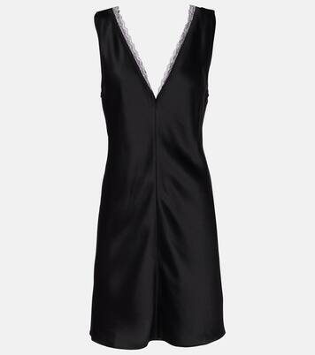 Minikleid Barb aus Satin mit Spitze | Leset