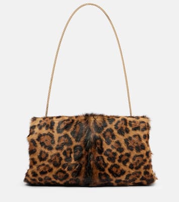 Leopard-print calf hair clutch | Saint Laurent