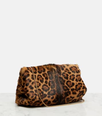 Leopard-print calf hair clutch | Saint Laurent