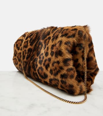 Leopard-print calf hair clutch | Saint Laurent