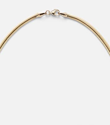 Serpentine 14kt gold necklace with diamond | Stone and Strand