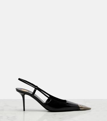 Jeanne 75 leather slingback pumps | Saint Laurent