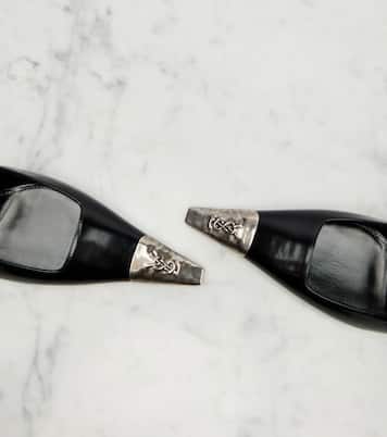 Jeanne 75 leather slingback pumps | Saint Laurent