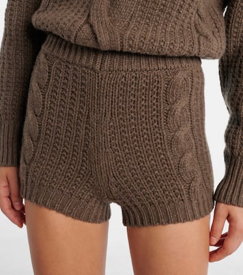 Shorts aus Kaschmir mit Zopfstrickmuster | Magda Butrym