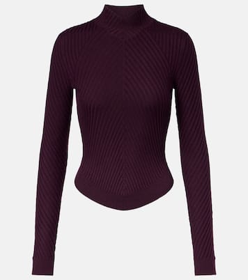 Top de cuello alto de lana acanalado | Victoria Beckham