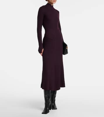 Top de cuello alto de lana acanalado | Victoria Beckham