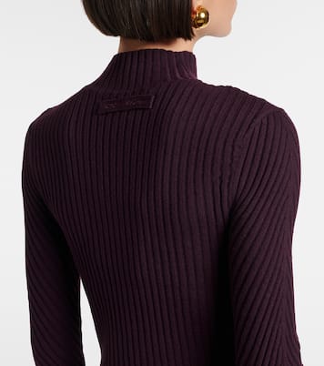 Top de cuello alto de lana acanalado | Victoria Beckham