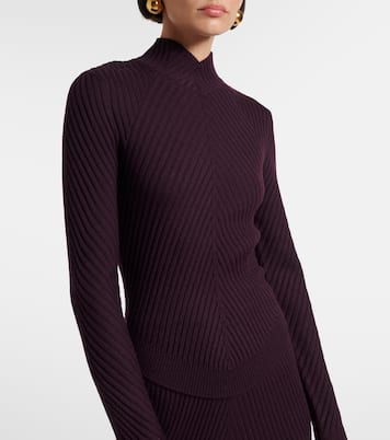 Top de cuello alto de lana acanalado | Victoria Beckham
