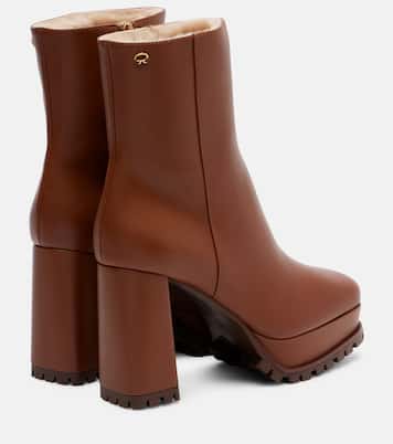 Ankle Boots 70 aus Leder mit Shearling | Gianvito Rossi