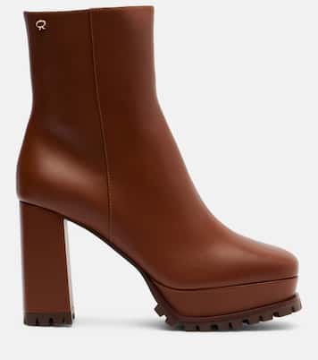 Ankle Boots 70 aus Leder mit Shearling | Gianvito Rossi