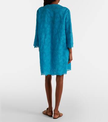 Broderie anglaise silk-trimmed cotton kaftan | Valentino